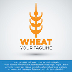 simple flat wheat logo design