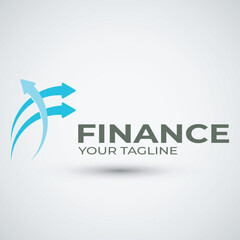 Letter f financial logo icon design with growth progress concept symbol for business growing logo design