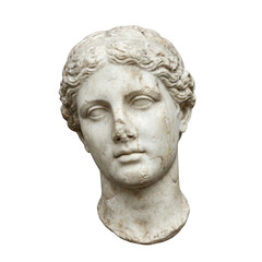 Classical marble female head sculpture