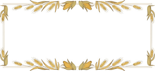 Decorative golden leaf border frame for elegant designs.