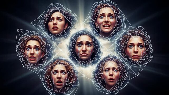 Multiple Faces of Anxiety in a Surreal Digital Artwork