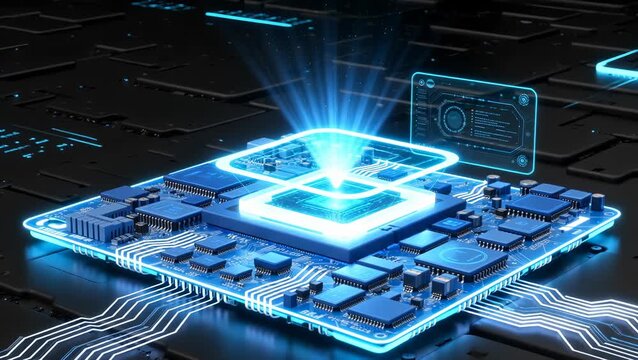 Advanced Quantum Chip Technology with Illuminated Circuitry Design