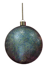 blue with glitter huge Christmas ball isolated