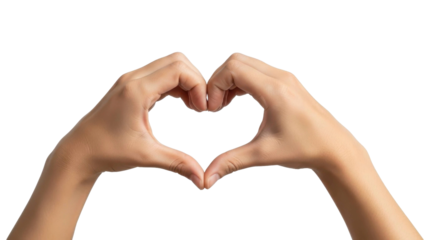 Hands Making Heart Shape Gesture PNG on Transparent File
