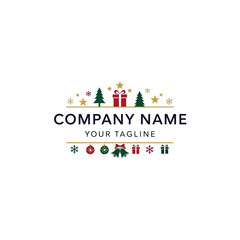 Christmas Company Logo Design with Festive Elements.