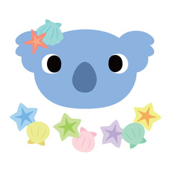 可愛いコアラのマーク　夏の貝殻