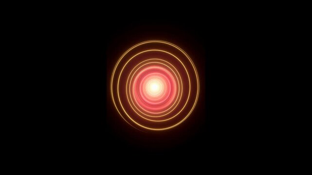 Abstract Red Circles Glow with Bright Light Patterns Radiating Warmth