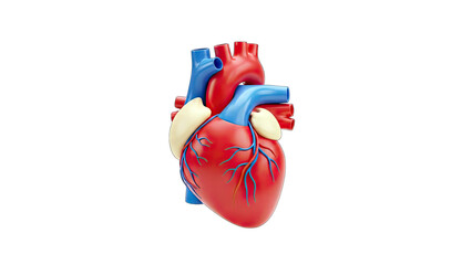 3D Rendered Human Heart on White Background