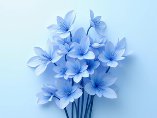 Soft blue flowers arranged beautifully, evoking calmness