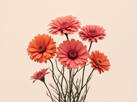 Beautiful flowers in shades of pink and orange