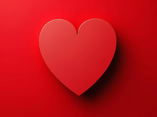 Red heart shape on vibrant background evokes love and passion
