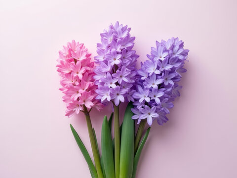 Beautiful pink and purple flowers arranged elegantly