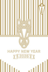 おしゃれシンプルな2026年午年年賀状
