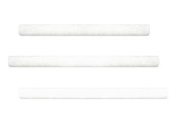 Rods of plastic polyurethane, horizontal. On isolated transparent background.