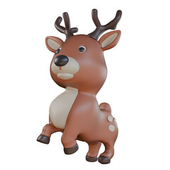 Obraz premium Reindeer cartoon character rears up 3D