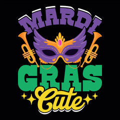 Mardi Gras Cute Funny Colorful Mardi Gras Festival T-shirt Design