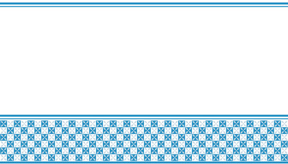 Blue Geometric Border Pattern on White Background