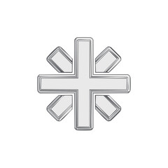 Obraz premium Silver Medical Star of Life Symbol Isolated Icon 3D Rendering Emergency Care Health Safety Ambulance