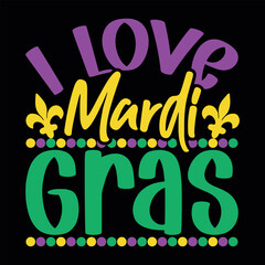 Happy Mardi Gras Funny Colorful Mardi Gras Festival T-shirt Design