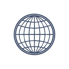 Globe outline icon representing global connectivity networking and worldwide communication concepts simple vector illustration