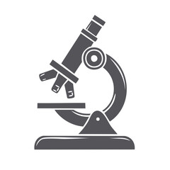 Microscope illustration for science medical research or laboratory equipment educational symbol vector design element on isolated background.