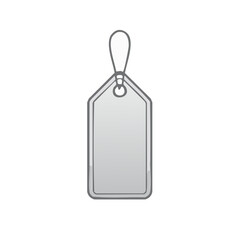 Fototapeta premium Blank grey price tag illustration hanging with loop. Promotion product label for store sale, vector clip art.