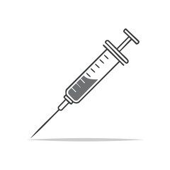 Fototapeta premium Syringe Filled with Liquid for Injection Icon Vector Illustration Medical Care Concept Injection Treatment Drug