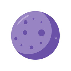 Fototapeta premium Purple Planet with Craters, Rounded Celestial Body in Space, Galaxy Element