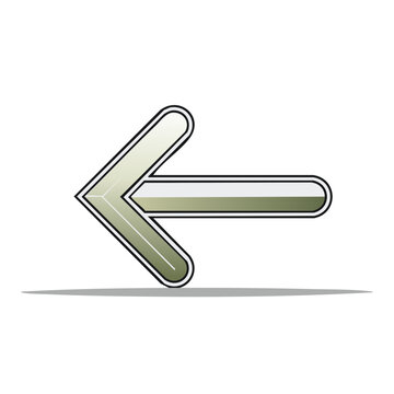 Olive Gradient Arrow Sign Pointing Left Direction Indicator Vector Graphic