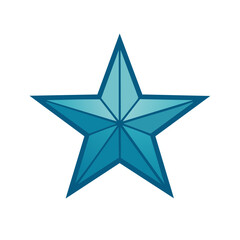 Obraz premium Aqua Five Pointed Star Outline Glossy Effect Decoration Symbol Sign Shape Element Ornament Geometric Icon Simple Isolated Object