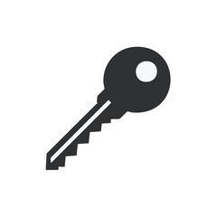 Simple Key Icon Illustration, Symbol for Security, House, Access, and Protection