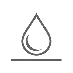 Fototapeta premium Single water drop icon symbol with surface line concept minimalist design clean vector