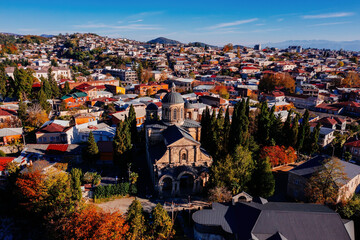 Kutaisi city, aerial view, Holy Annunciation temple