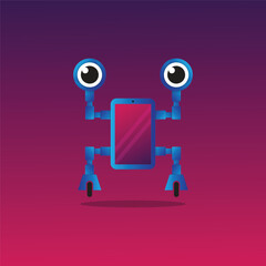 Beautiful of smartphone robot logos. Smartphone robot icon symbol. 