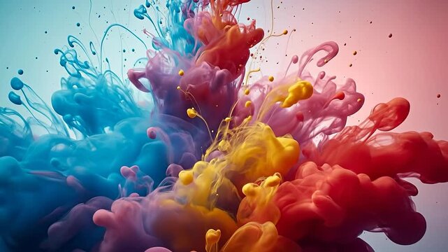 Explosion of Vibrant Colors in Liquid Form.