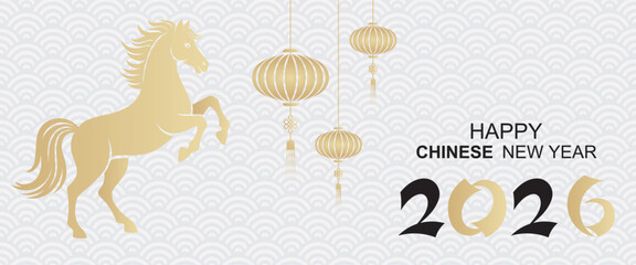 Chinese New Year 2026. Year of the horse. Horse Chinese Zodiac symbol