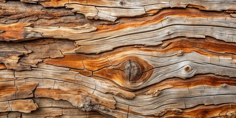 Intricate Patterns of Aged Wood with Knots and Cracks Showing the Effects of Time and Weathering