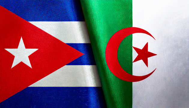 アルジェリアの国旗とキューバの国旗(Algeria flag & Cuba flag.)
