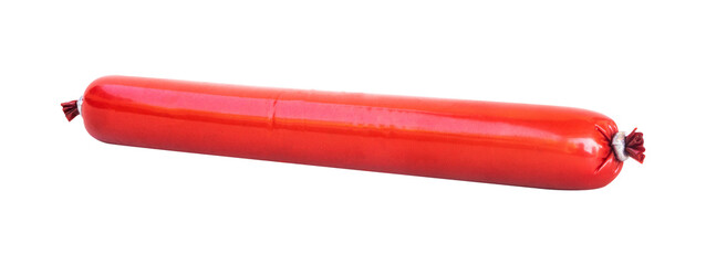 single sausage on white background isolated