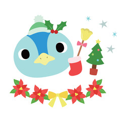 可愛いペンギンのマーク　冬のクリスマス