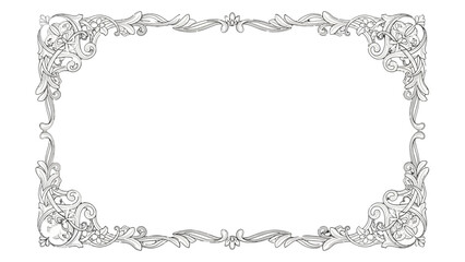 Elegant ornate decorative frame with intricate floral and scrollwork details, featuring a classic design on an isolated white background.