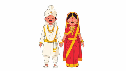 Traditional Indian couple in festive attire