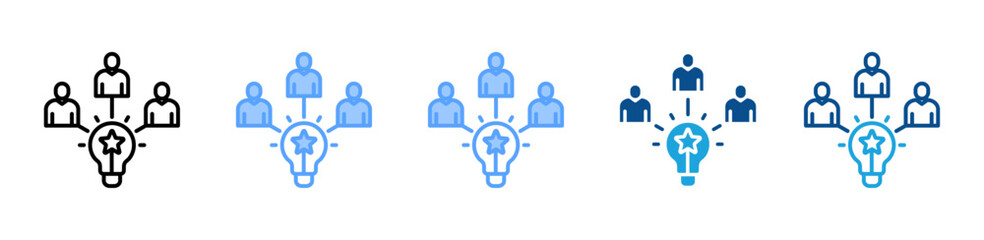 Fototapeta premium Shared Idea icon set multiple style collection