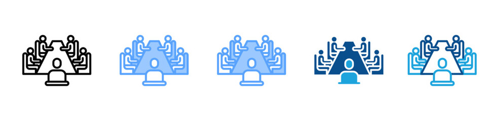 Collab Meeting icon set multiple style collection