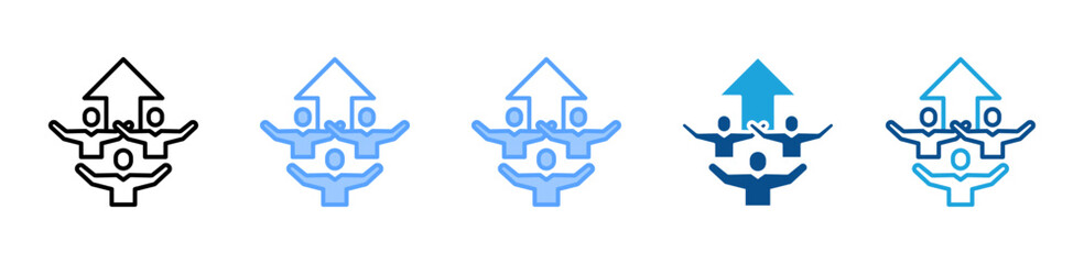 Obraz premium Team Spirit icon set multiple style collection