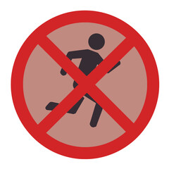 Obraz premium Prohibited Activity Sign No Running Allowed Symbol with a Stylized Human Figure
