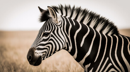 Naklejka premium Wild Zebra in Natural Habitat