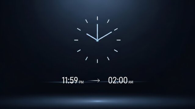 Time transition from pm to am