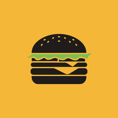 Minimalist graphic illustration of a delicious burger.