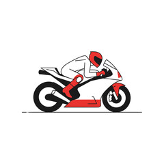 Motorcycle Racer on Sportbike Illustration.